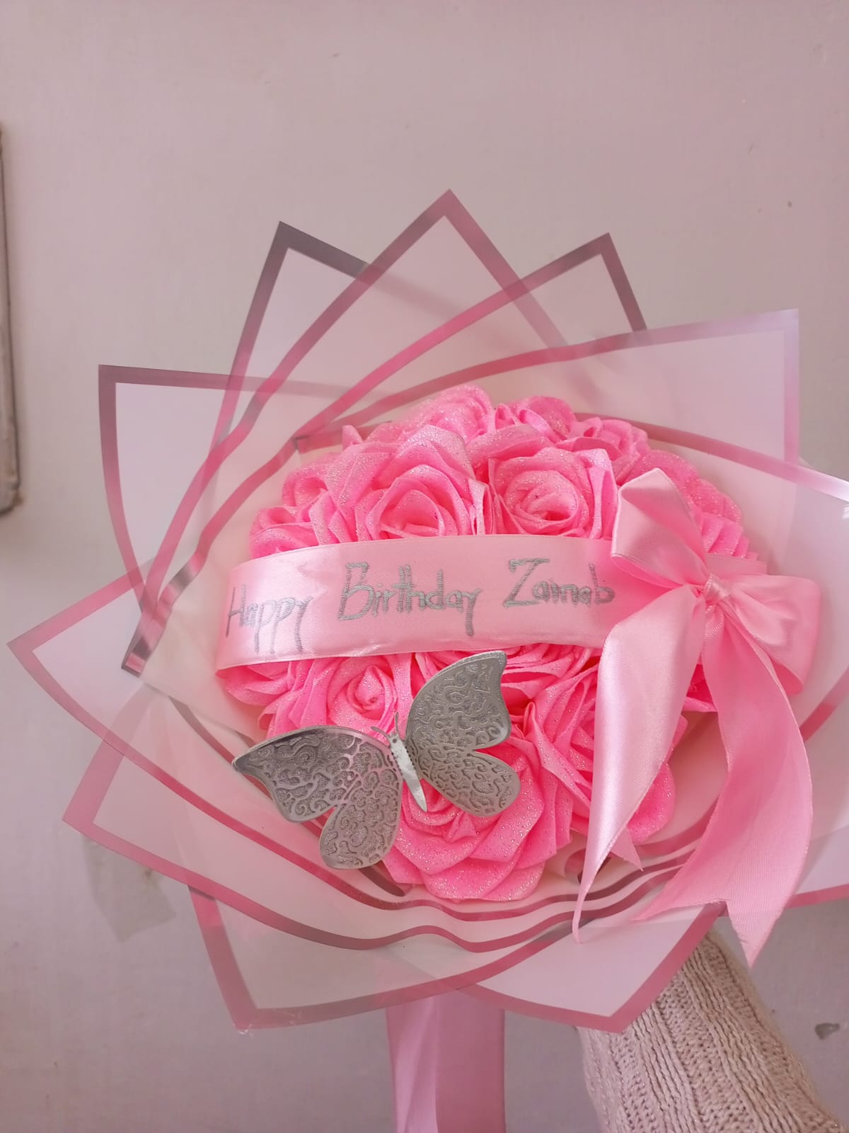 12 Roses Ribbon Bouquet